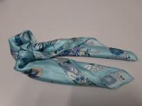 SCARF LIGHT BLU WITH FLOWERS